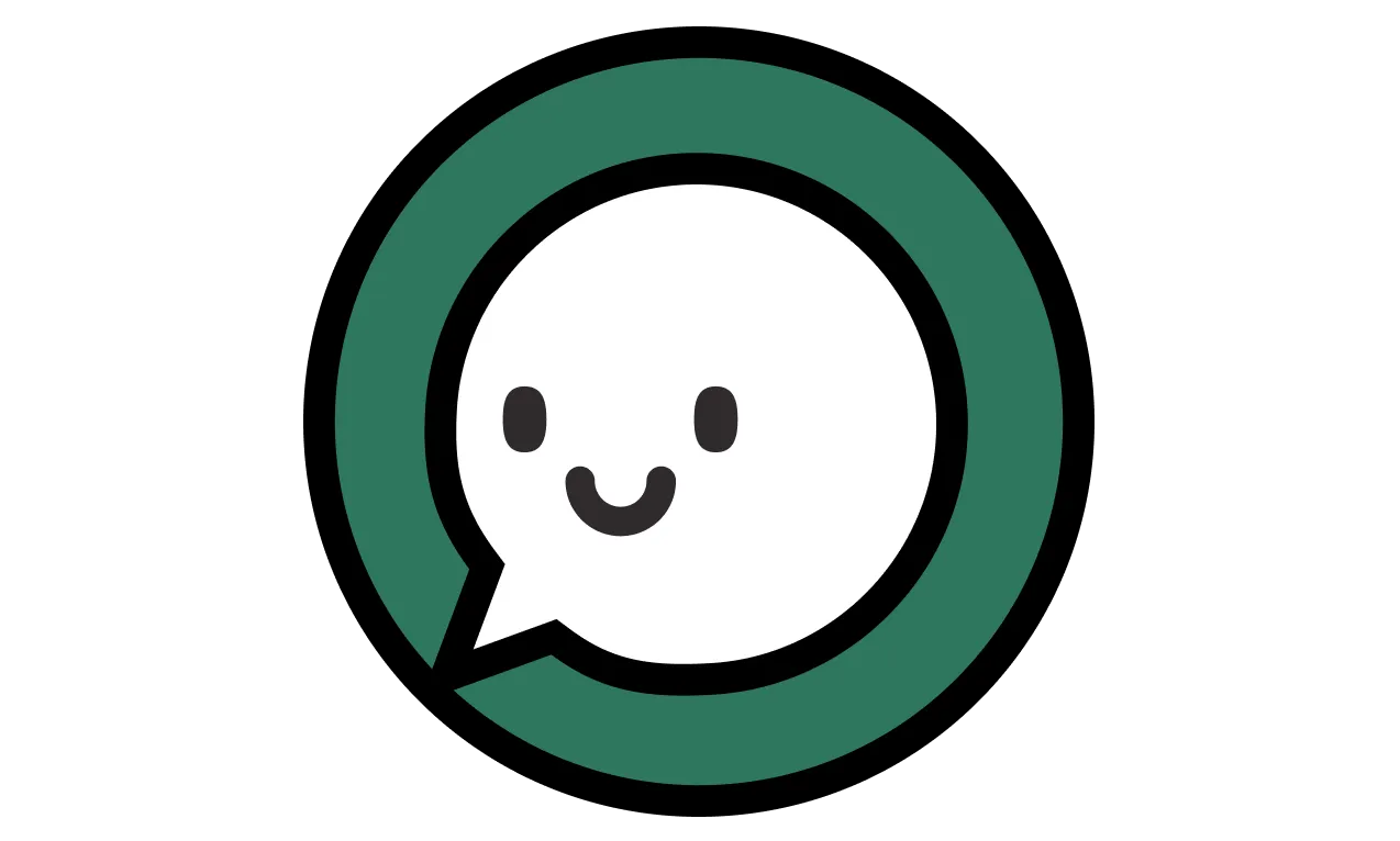 A smiling speech bubble that is protected by a shield